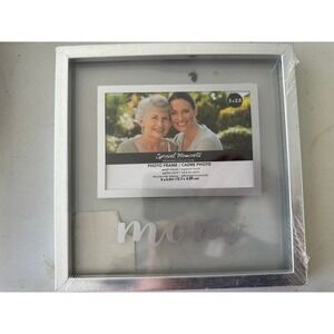 Special Moments Mom Silver Photo Frame 5x3.5 Floating Shadow Box Wall Mount NEW